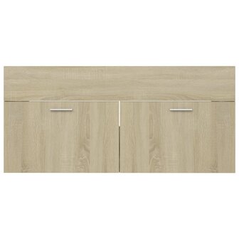 Wastafelkast 100x38,5x46 cm bewerkt hout sonoma eikenkleurig 6