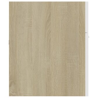 Wastafelkast 100x38,5x46 cm bewerkt hout wit en sonoma eiken 7