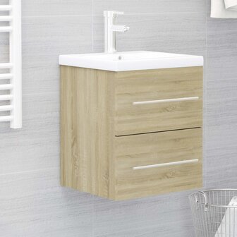 Wastafelkast 41x38,5x48 cm bewerkt hout sonoma eikenkleurig 1