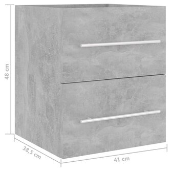 Wastafelkast 41x38,5x48 cm bewerkt hout betongrijs 7