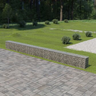 Schanskorfmuur met deksels 600x30x50 cm gegalvaniseerd staal 1