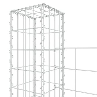 Schanskorf U-vormig met 7 palen 740x20x150 cm ijzer 5