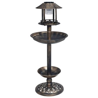 Vogelbadje met solar LED-verlichting kunststof 2