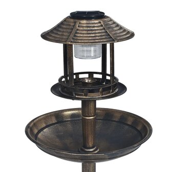 Vogelbadje met solar LED-verlichting kunststof 3