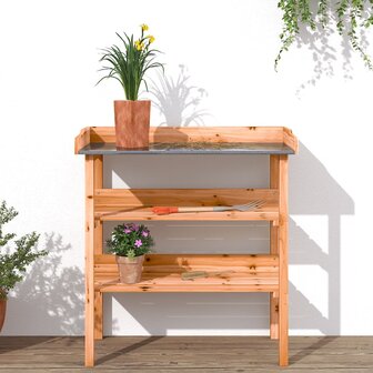 Plantentafel met schappen 78x38x82,5 cm vurenhout bruin 3