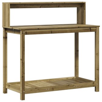 Oppottafel met schappen 108x50x109,5 cm ge&iuml;mpregneerd hout 2