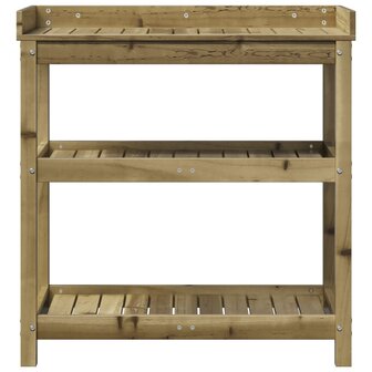 Oppottafel met schappen 82,5x45x86,5 cm ge&iuml;mpregneerd hout 5