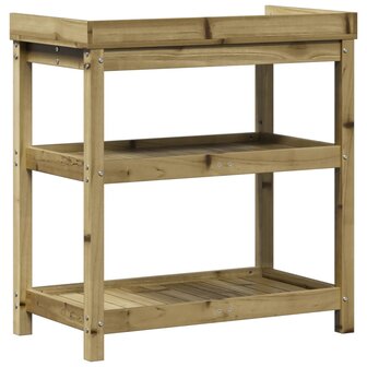 Oppottafel met schappen 82,5x45x86,5 cm ge&iuml;mpregneerd hout 7