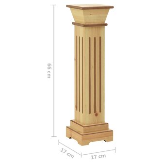 Plantenstandaard klassieke zuil vierkant 17x17x66 cm MDF hout 7