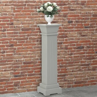 Plantenstandaard klassieke zuil vierkant 17x17x66 cm MDF grijs 1