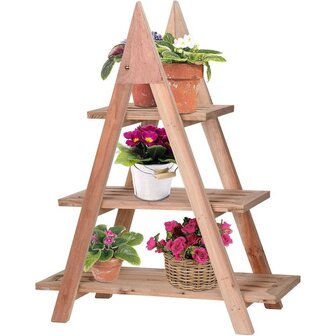 H&amp;S Collection Plantenrek met 3 niveaus 48x32x79 cm hout 4