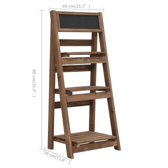 Plantenstandaard 3-laags met bord 40x30x90 cm massief vurenhout 7