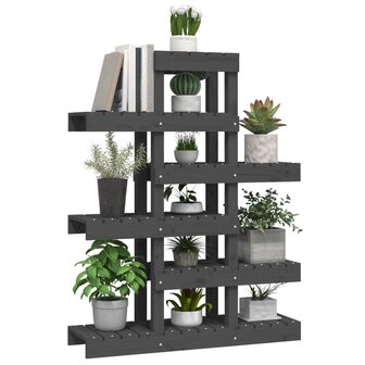 Plantenstandaard 85x25x109,5 cm massief grenenhout grijs 4