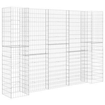 Gabion plantenbak H-vormig 260x40x180 cm staaldraad 2