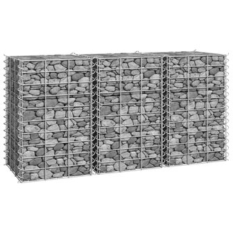 Gabion plantenbakken 3 st verhoogd 30x30x50 cm ijzer 1