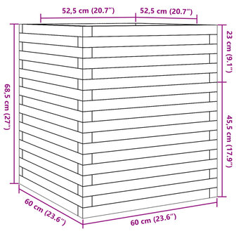 Plantenbak 60x60x68,5 cm massief grenenhout 10