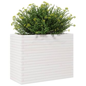 Plantenbak 90x40x68,5 cm massief grenenhout wit 4