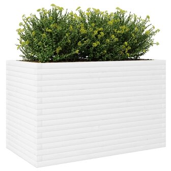 Plantenbak 110x60x68,5 cm massief grenenhout wit 4