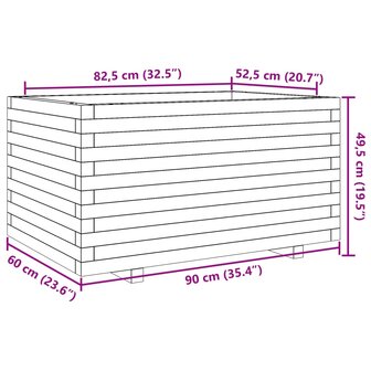 Plantenbak 90x60x49,5 cm massief grenenhout wasbruin 10