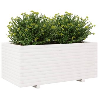 Plantenbak 110x60x49,5 cm massief grenenhout wit 4