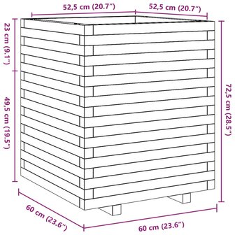 Plantenbak 60x60x72,5 cm massief douglashout 10