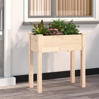 Plantenbak met voering 71x37x76 cm massief vurenhout 1