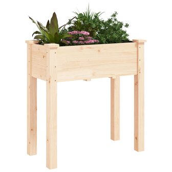 Plantenbak met voering 71x37x76 cm massief vurenhout 3