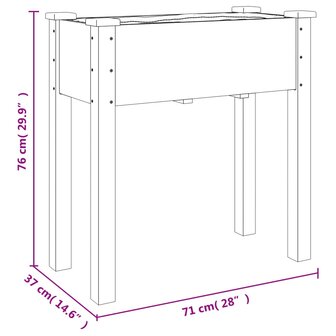 Plantenbak met voering 71x37x76 cm massief vurenhout 8