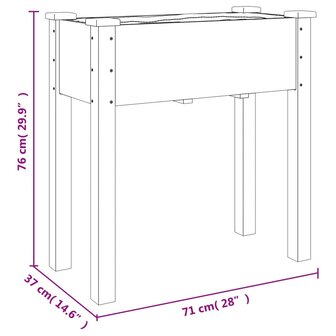 Plantenbak met voering 71x37x76 cm massief vurenhout bruin 8