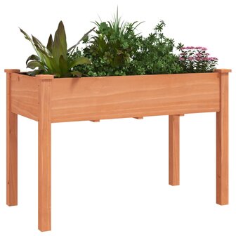 Plantenbak met voering 118x59x76 cm massief vurenhout bruin 3