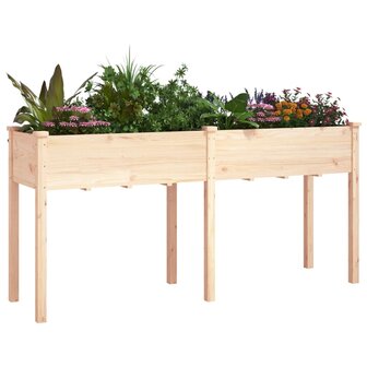 Plantenbak met voering 161x45x76 cm massief vurenhout 3