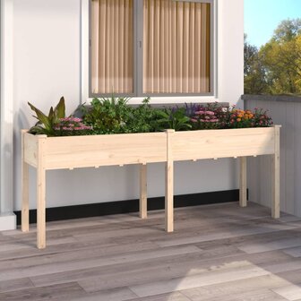 Plantenbak met voering 203x53x76 cm massief vurenhout 1