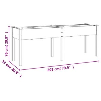 Plantenbak met voering 203x53x76 cm massief vurenhout 8