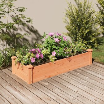 Plantenbak verhoogd met voering 120x45x25 cm vurenhout bruin 1