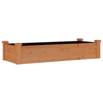 Plantenbak verhoogd met voering 120x45x25 cm vurenhout bruin 2