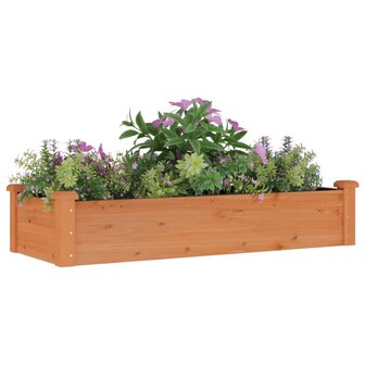 Plantenbak verhoogd met voering 120x45x25 cm vurenhout bruin 3