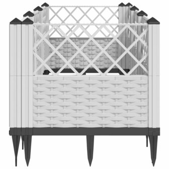 Plantenbak met pinnen 123,5x43,5x43,5 cm polypropeen wit 4