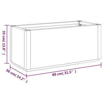 Plantenbak 80x36x35 cm polypropeen donkergrijs 10