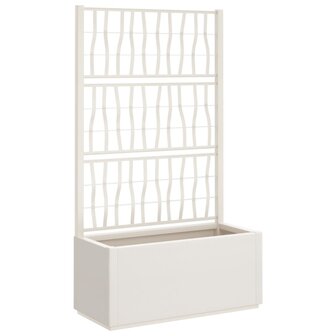 Plantenbak met latwerk 80x36x140 cm polypropeen wit 2