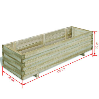 Plantenbak verhoogd rechthoekig 120x40x30 cm hout 4