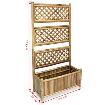 Plantenbak verhoogd met rek 70 cm bamboe 7