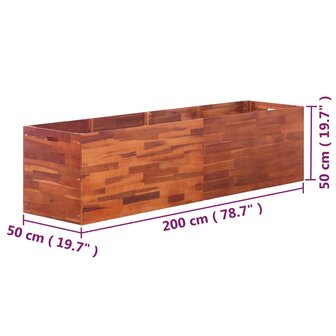 Plantenbak verhoogd 200x50x50 cm acaciahout 6