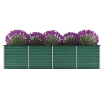 Plantenbak verhoogd 320x80x77 cm gegalvaniseerd staal groen 1