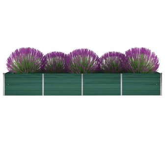 Plantenbak verhoogd 320x80x45 cm gegalvaniseerd staal groen 1