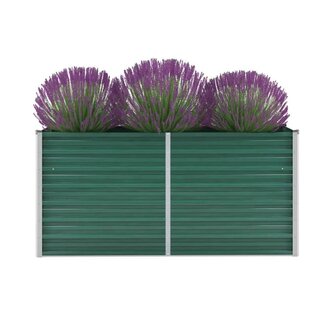 Plantenbak verhoogd 160x40x77 cm gegalvaniseerd staal groen 1