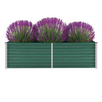 Plantenbak verhoogd 160x40x45 cm gegalvaniseerd staal groen 1