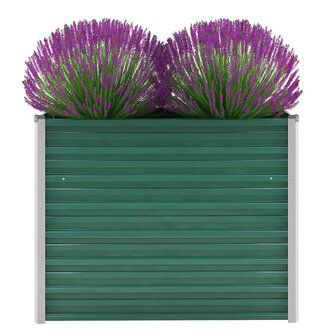 Plantenbak verhoogd 100x40x77 cm gegalvaniseerd staal groen 1