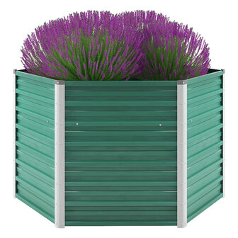 Plantenbak verhoogd 129x129x77 cm gegalvaniseerd staal groen 1