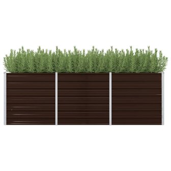 Plantenbak verhoogd 240x80x77 cm gegalvaniseerd staal bruin 1