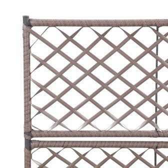 Latwerkplantenbak verhoogd met potten 58x30x107 cm rattan bruin 5